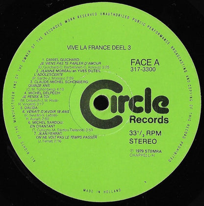 Various - Vive La France 3 - Grote Franse Successen (LP) Vinyl LP Dubbel Vinyl Very Good (VG) <br> Hoes Good Plus (G+)
