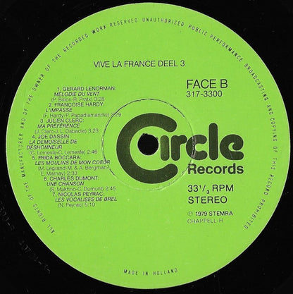 Various - Vive La France 3 - Grote Franse Successen (LP) Vinyl LP Dubbel Vinyl Very Good (VG) <br> Hoes Good Plus (G+)
