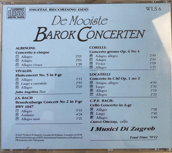 Zagrebački Solisti, Tomaso Albinoni - Mooiste Barok Concerten (CD) Compact Disc Goede Staat