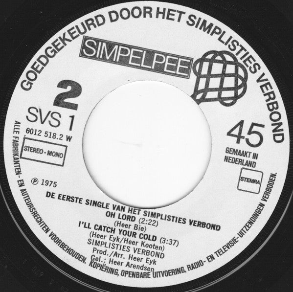 Simplisties Verbond - De Eerste Single Van Het Simplisties Verbond