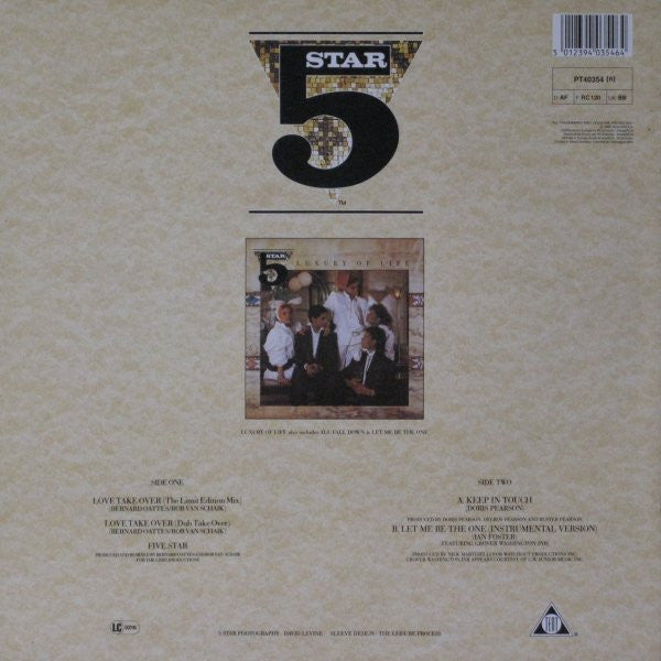 Five Star - Love Take Over (Maxi-Single) Maxi-Singles Vinyl Goed / Hoes Zie Foto