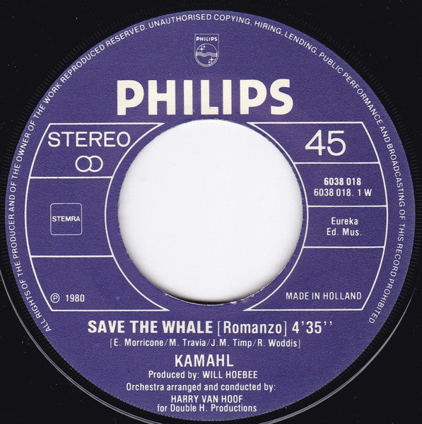 Kamahl - Save The Whale 16169 Vinyl Singles Goede Staat