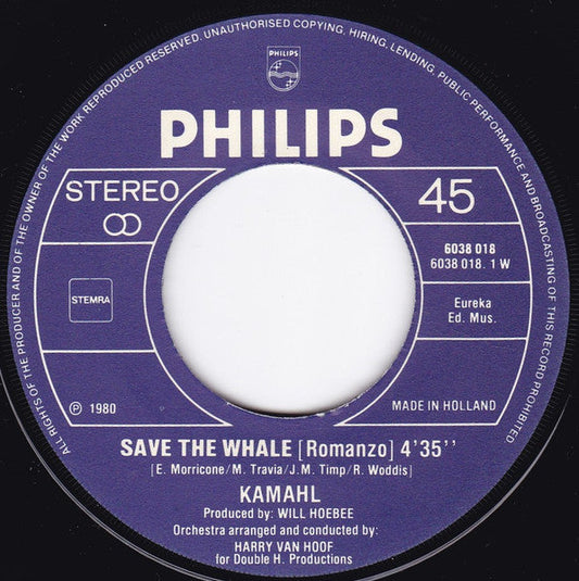 Kamahl - Save The Whale 15881 Vinyl Singles Goede Staat