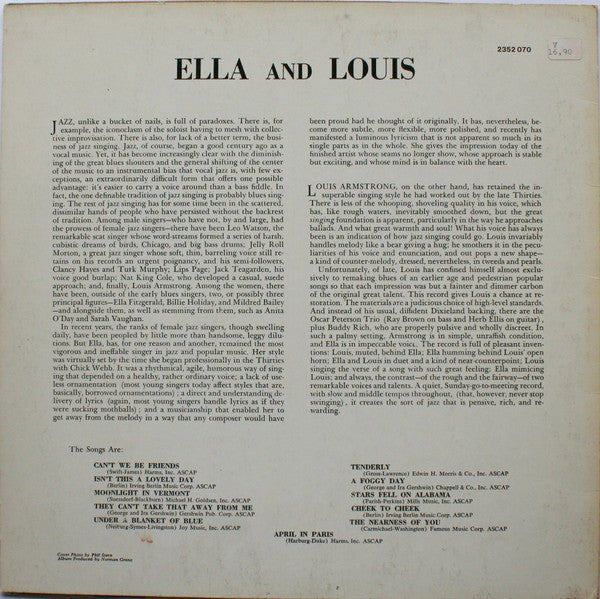 Ella Fitzgerald - Louis Armstrong - Ella And Louis (LP) 50928 50928 LP Goede Staat