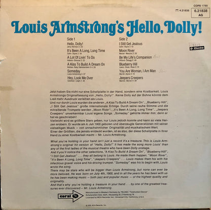 Louis Armstrong - Louis Armstrong's Hello, Dolly! (LP) Vinyl LP Vinyl Very Good (VG) <br> Hoes Good Plus (G+)