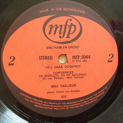 Max Tailleur - 12½ Jaar Doofpot (LP) Vinyl LP Vinyl Very Good (VG) <br> Hoes Good Plus (G+)