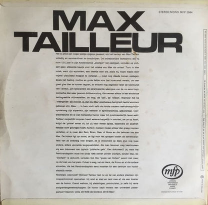 Max Tailleur - 12½ Jaar Doofpot (LP) Vinyl LP Vinyl Very Good (VG) <br> Hoes Good Plus (G+)