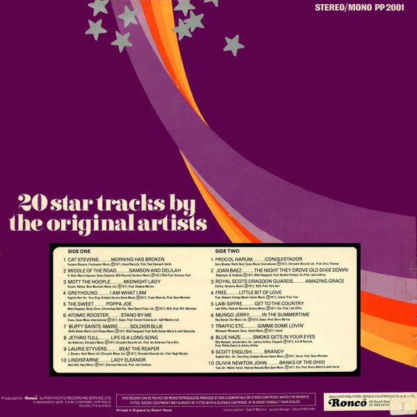 Various - 20 Star Tracks Vol. 1 (LP) Vinyl LP Vinyl Very Good (VG) <br> Hoes Good Plus (G+)