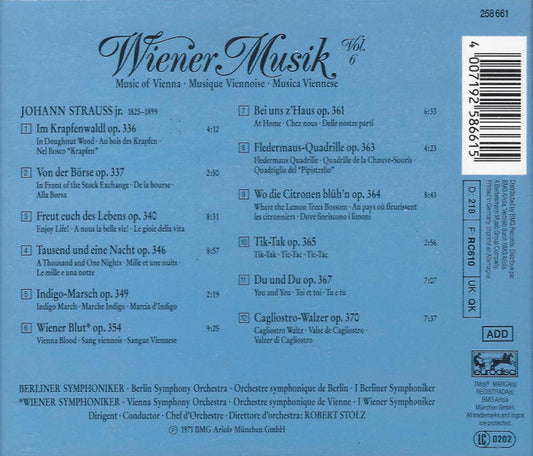 Robert Stolz, Johann Strauss Jr. - Wiener Musik Vol. * (CD) Compact Disc Vinyl Zeer Goed / Hoesje Goed "VINYLSINGLES.NL"