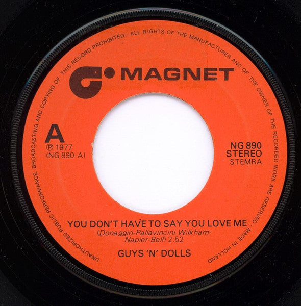 Guys 'n Dolls - You Don't Have To Say You Love Me Vinyl Singles Vinyl Goed / Hoes Generic