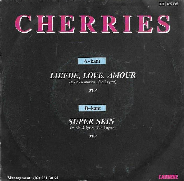 Cherries - Liefde, Love, Amour Vinyl Singles Vinyl Very Good (VG) <br> Hoes Good Plus (G+)