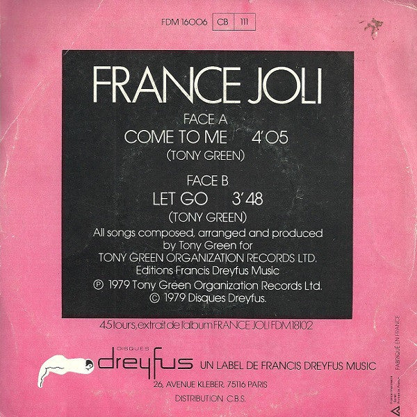France Joli - Come To Me 17455 Vinyl Singles VINYLSINGLES.NL