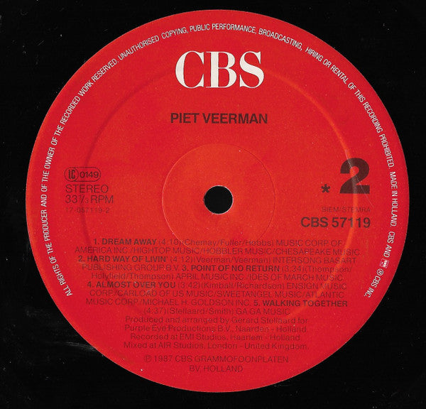 Piet Veerman - Piet Veerman (LP) Vinyl LP Vinyl Very Good (VG) <br> Hoes Good Plus (G+)