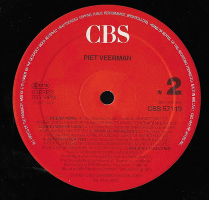 Piet Veerman - Piet Veerman (LP) Vinyl LP Vinyl Very Good (VG) <br> Hoes Good Plus (G+)