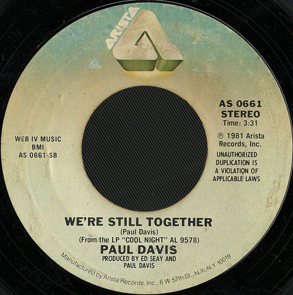 Paul Davis - '** Love Affair Vinyl Singles Vinyl Very Good (VG) <br> Hoes Generic