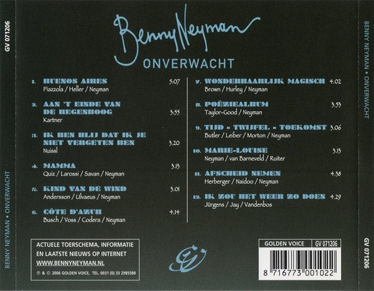 Benny Neyman - Onverwacht (CD) Compact Disc Goede Staat "VINYLSINGLES.NL"
