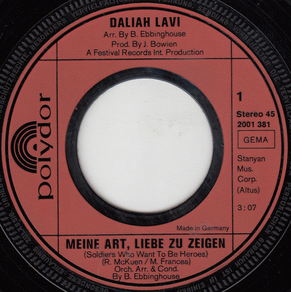 Daliah Lavi - Meine Art, Liebe Zu Zeigen Vinyl Singles