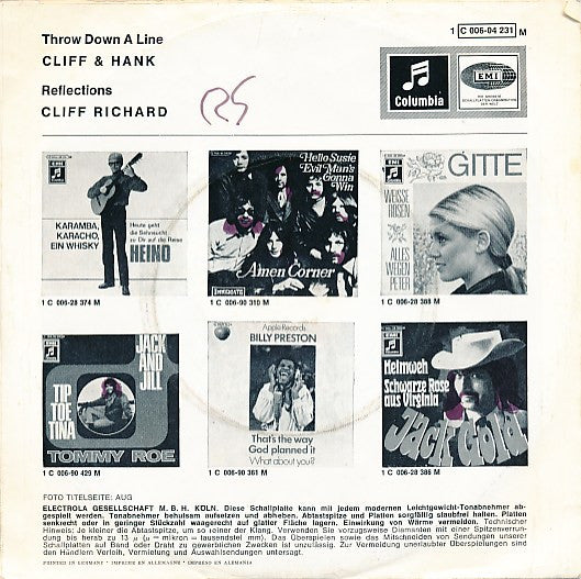 Cliff Richard And Hank Marvin / Cliff Richard - Throw Down A Line 33777 Vinyl Singles Goede Staat