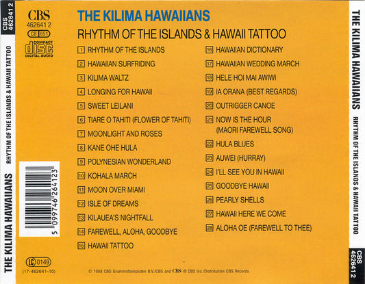 Kilima Hawaiians - Rhythm Of The Islands & Hawaii Tattoo (CD) Compact Disc Vinyl Zeer Goed / Hoesje Goed "VINYLSINGLES.NL"