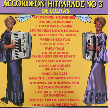 Lolita's - Accordeon Hitparade No * (LP) Vinyl LP Vinyl Very Good (VG) <br> Hoes Good Plus (G+)
