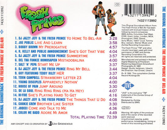 Various - The Fresh Prince Of Bel-Air The Original Soundtrack (CD) Compact Disc Goede Staat "VINYLSINGLES.NL"