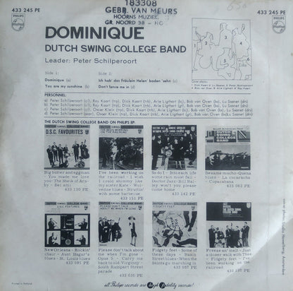 Dutch Swing College Band - Dominique Vinyl Singles EP Vinyl Very Good (VG) <br> Hoes Good Plus (G+)