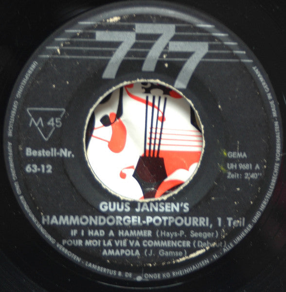 Guus Jansen - Guus Jansen's Hammondorgel-Potpourri 38288 Vinyl Singles Goede Staat