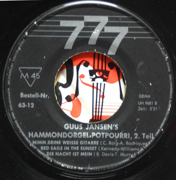 Guus Jansen - Guus Jansen's Hammondorgel-Potpourri 38288 Vinyl Singles Goede Staat