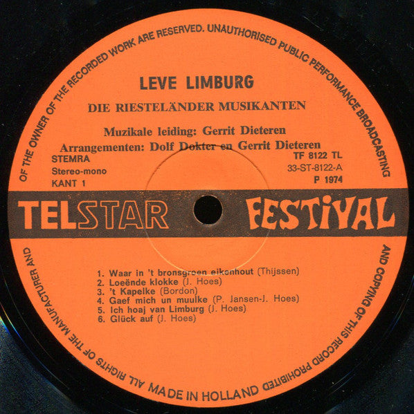 Riestländer Musikanten - Leve Limburg (LP)