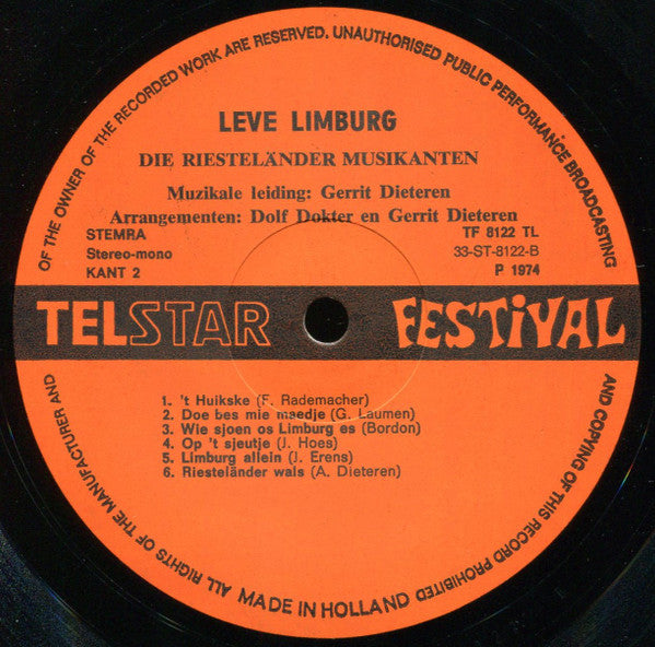 Riestländer Musikanten - Leve Limburg (LP)