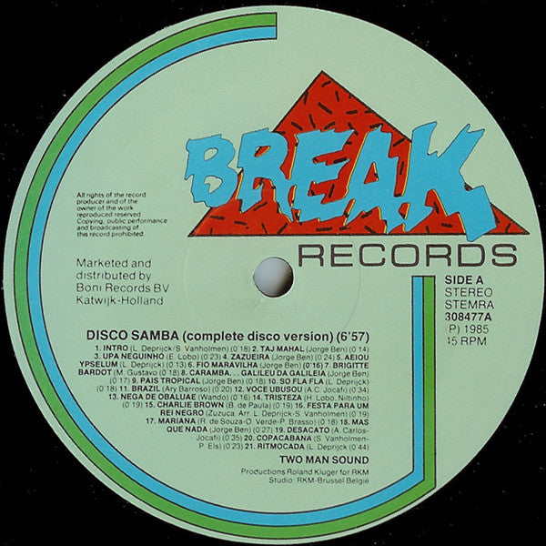 Two Man Sound - Disco Samba / Que Tal America (**") Maxi-Singles Vinyl Very Good (VG) <br> Hoes Good Plus (G+)