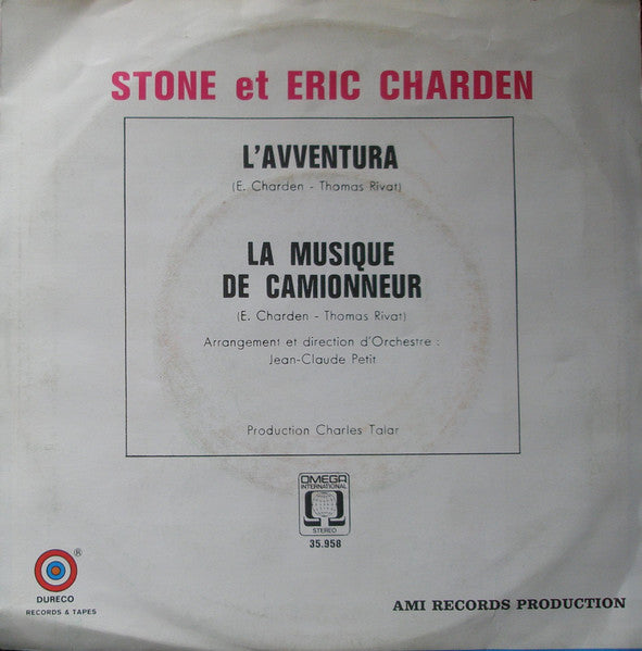 Stone Et Eric Charden - L'Avventura Vinyl Singles Vinyl Very Good (VG) <br> Hoes Good Plus (G+)
