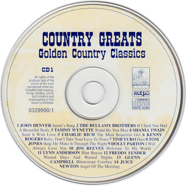 Various - Country Greats (Golden Country Classics) (CD) Compact Disc Goede Staat