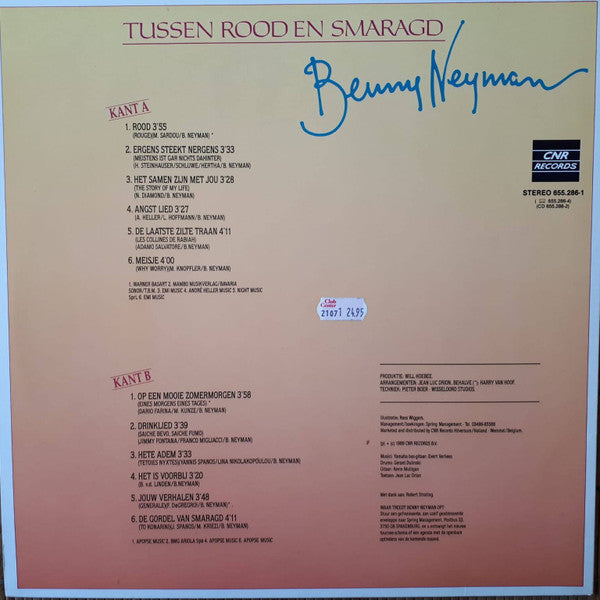 Benny Neyman - Tussen Rood En Smaragd (LP) 51325 Vinyl LP Goede Staat