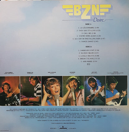 BZN - Desire (LP) Vinyl LP Vinyl Very Good (VG) <br> Hoes Good Plus (G+)