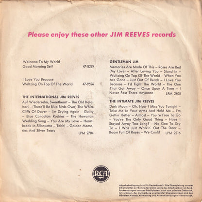 Jim Reeves - I Won't Forget You Vinyl Singles Vinyl Very Good (VG) <br> Hoes Good Plus (G+)