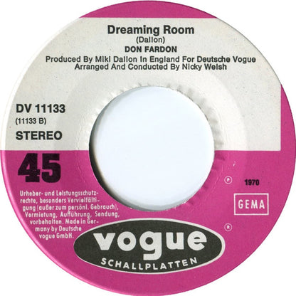 Don Fardon - Indian Reservation Vinyl Singles Vinyl Very Good (VG) <br> Hoes Generic