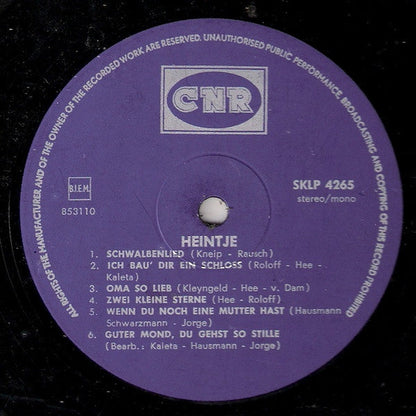 Heintje - Heintje (LP) Vinyl LP Vinyl Very Good (VG) <br> Hoes Good Plus (G+)