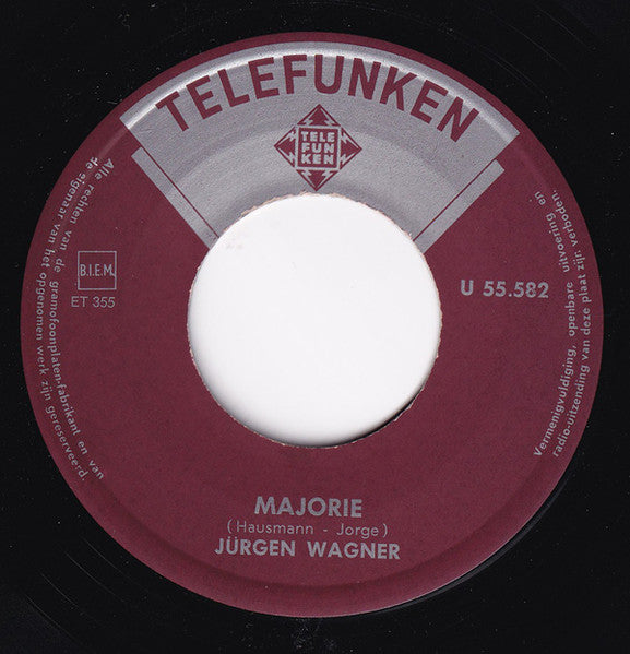 Jürgen Wagner - Majorie Vinyl Singles Vinyl Very Good (VG) <br> Hoes Generic