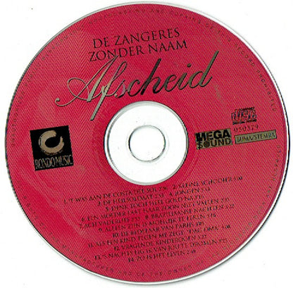 Zangeres Zonder Naam - Afscheid (CD) Compact Disc Goede Staat