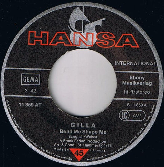 Gilla - Bend Me Shape Me Vinyl Singles Vinyl Goed / Hoes Generic