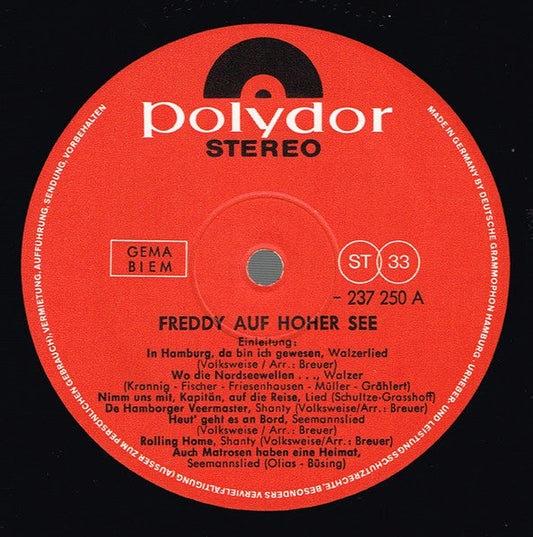 Freddy - Auf Hoher See (LP) 48915
