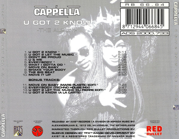 Cappella - U Got * Know - The Album (CD) Compact Disc Goede Staat