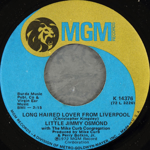 Jimmy Osmond - Long Haired Lover From Liverpool Vinyl Singles Vinyl Goed / Hoes Generic
