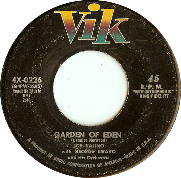Joe Valino With George Siravo And His Orchestra - Garden Of Eden Vinyl Singles Vinyl Goed / Hoes Generic