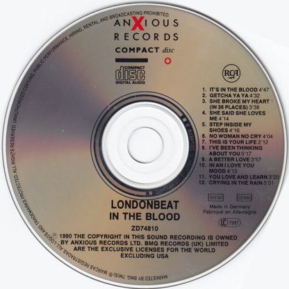 Londonbeat - In The Blood (CD) Compact Disc Goede Staat