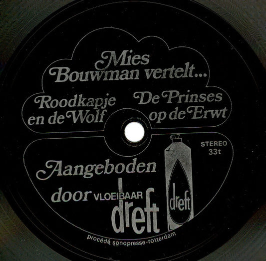 Mies Bouwman - Mies Bouwman Vertelt... Roodkapje En De Wolf / De Prinses Op De Erwt (Flexi-disc) Flexi-disk Vinyl Zeer Goed / Hoesje Goed "VINYLSINGLES.NL"