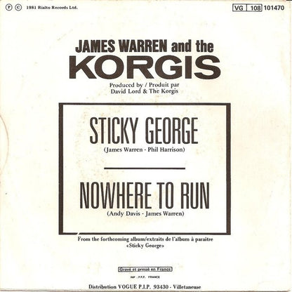 James Warren And The Korgis - Sticky George Vinyl Singles Vinyl Very Good (VG) <br> Hoes Good Plus (G+)