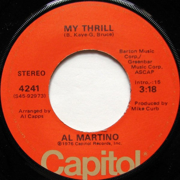 Al Martino - My Thrill Vinyl Singles Vinyl Goed / Hoes Generic