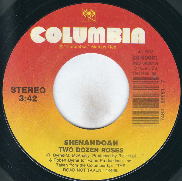 Shenandoah - Two Dozen Roses Vinyl Singles Vinyl Very Good (VG) <br> Hoes Generic